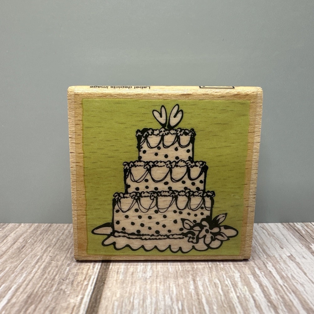 Vap Scrap! Wedding Cake Wood Mounted Rubber Stamp